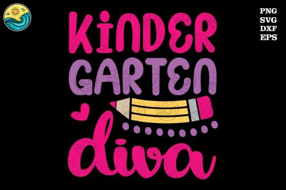 Adorable Kindergarten Diva SVG Design: The Perfect Back-to-School Addition for Little Girls