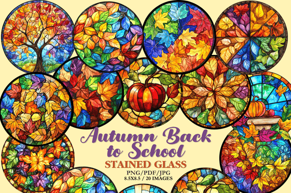 Autumn Back to School Stained Glass: A Beautiful Digital Resource for Creative Projects