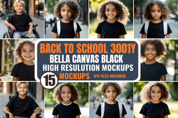 Back to School 3001Y BC Black Mockups: Elevating Design Presentations for Modern Creators