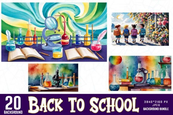 Back to School Pack Background Bundle: Enhancing Creativity and Productivity for Every Project