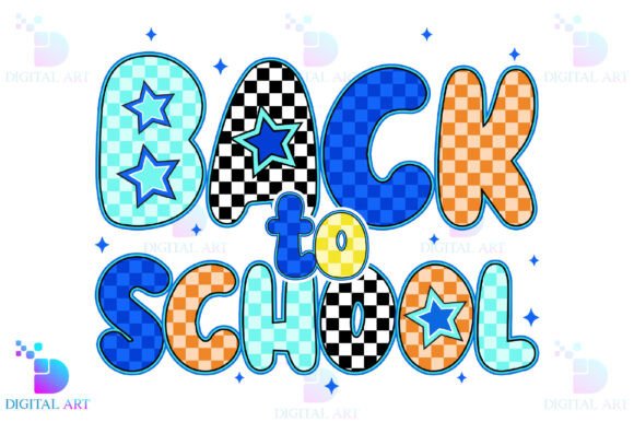 Back to School PNG Checkered Design