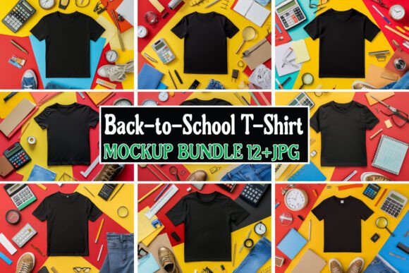Back-to-School T-Shirt Mockup Bundle 04