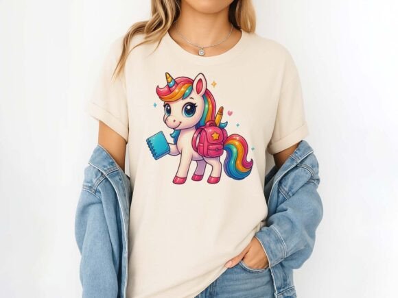 Back-to-School Unicorn with Notebook PNG: A Digital Art Asset for Modern Creativity