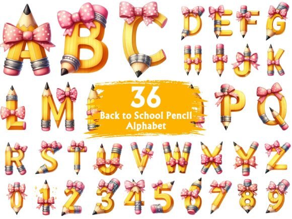 Pencil Alphabet Back to School Alphabet