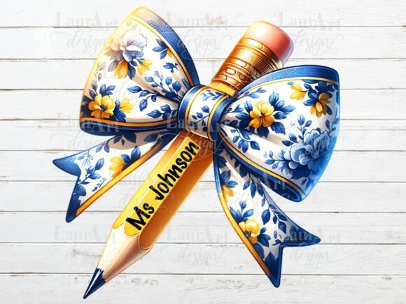 Pencil Bow Teacher Back to School Toile: A Digital Item for Creative Educators