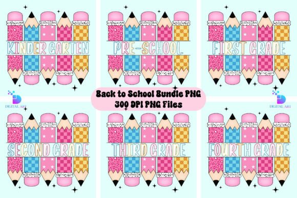 Pencil Frame PNG, Back to School Bundle