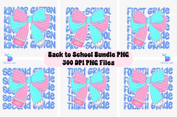 Preppy Back to School Bundle, Coquette B: A Digital Asset for Creative Projects