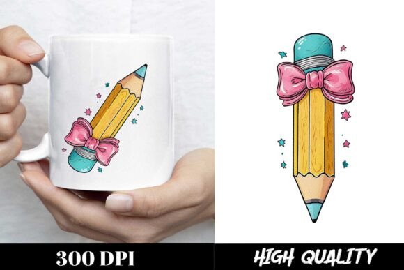 Teacher Pencil Coquette Bow: A Playful Back-to-School Design for Creatives and Educators